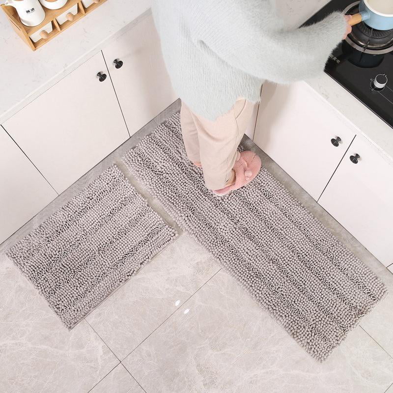 Non-Slip Ultra Thin Bath Rugs for Bathroom Floor Details about   3 Piece Bathroom Rugs Set 