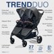 thumbnail image 3 of Valco Baby - Trend Duo Side by Side Double Stroller - Side by Side Double Stroller for Newborn and Toddler - Easy Compact Fold, Multi-Position Recline, Large Canopy Infant Twin Stroller (Charcoal), 3 of 5