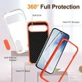 thumbnail image 2 of ELEHOLD for Google Pixel 9 Pro XL Rugged Protective Case Multi Layer Shockproof Hidden Kickstand Hybrid Silicone Hard PC Cover for Google Pixel 9 Pro XL,Clear+Orange, 2 of 8