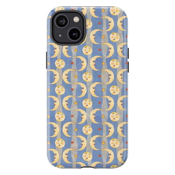 Celestial Sun and Moon Phone Case, Whimsical Cosmic Pattern iPhone Cover, Dreamy Sky Design for iPhone 16 15 14 13 12 11 Pro Plus Max Mini