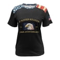 thumbnail image 4 of idosla American 250th Anniversary Rhinestone 3D Printed Design Women's T-Shirt Eagle 1776-2026 America Flag Crew Neck Tee (Dark Gray, L), 4 of 6