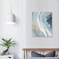 thumbnail image 3 of ONETECH Modern Canvas Print Wall Art Painting Blue Abstract Watercolor Contemporary Wall Art Silver Gold Art Wall Decor for Living Room Bedroom Bathroom Kitchen Office Dining Room, 3 of 4
