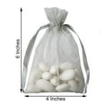 Efavormart 10 Pack | 4"x6" Silver Organza Drawstring Wedding Party ...