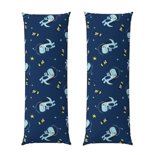 Fotbe Space Dinosaur Funda para Almohada Corporal con Diseño, Funda de Microfibra Ultrasuave de 20x54 Pulgadas, Ropa de Cama Elegante