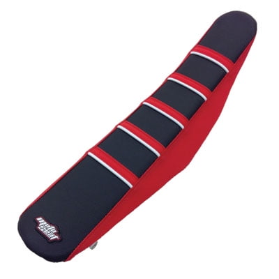 Motoseat Ribbed Accent Traction Seat Cover Red/Black/Red/White For Honda