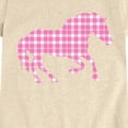 thumbnail image 3 of Instant Message - Pink Gingham Horse - Youth Girls Fitted Short Sleeve T-Shirt, 3 of 6