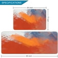 thumbnail image 2 of 2 Pieces Kitchen Rugs, Abstract Anti Fatigue Non Slip Foam Cushioned Orange Graffiti Art Modern Comfort Indoor Floor Mat Runner Rug Set for Laundry Office Sink Bathroom (17"x48"+17"x24"), 2 of 6