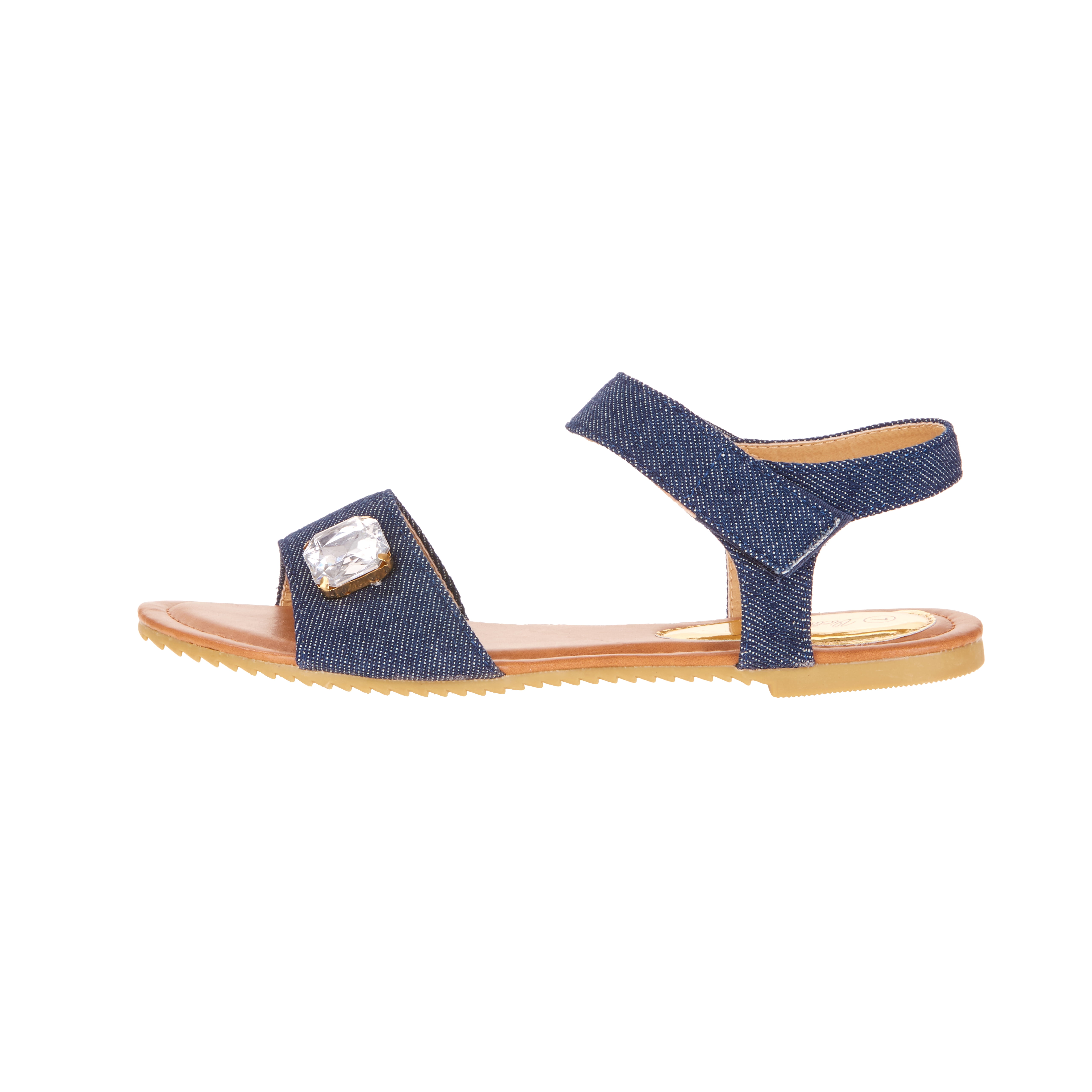 Victoria K Women's Rhinestone Embellished Denim Fashion Sandal