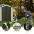 thumbnail image 4 of Lifetime Lockable DIY Polyethylene Storage Shed, 7' x 4.5', 30.68 sq. ft., Tan & Brown (60057), 4 of 13