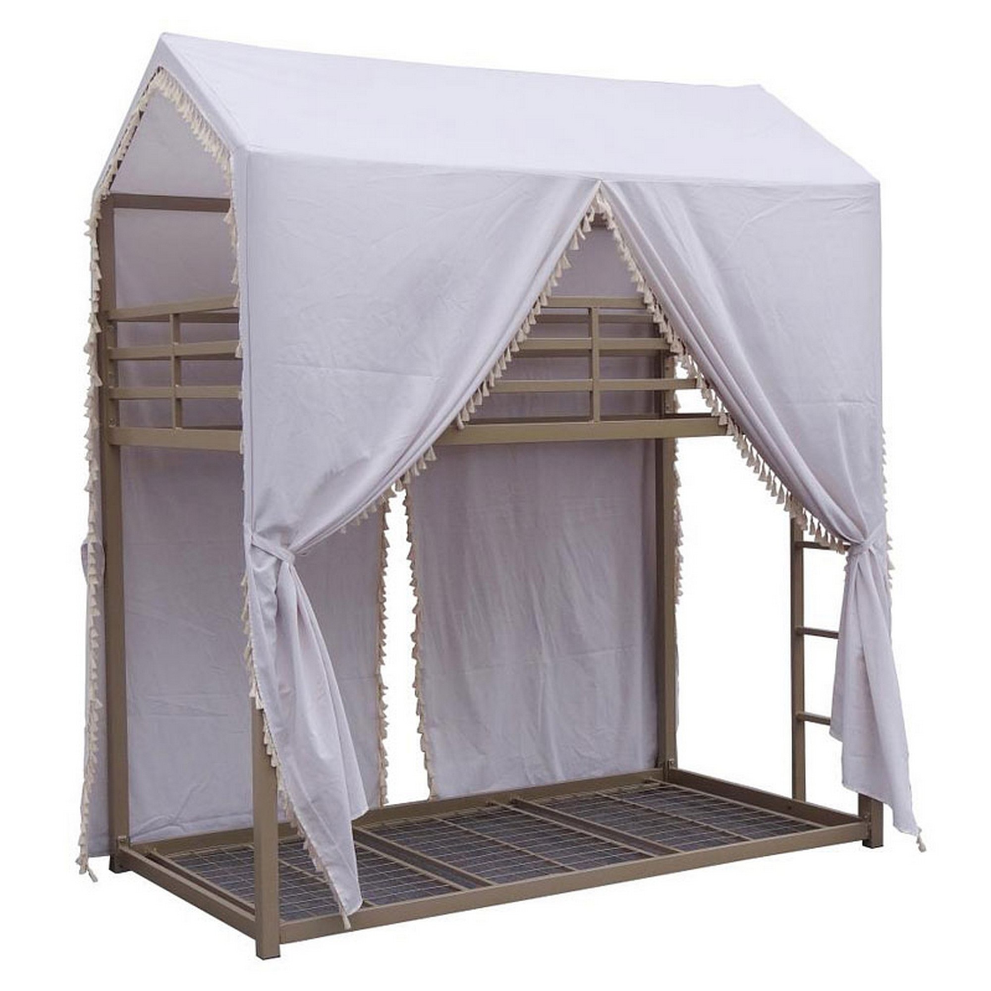 Twin Over Twin Canopy Bunk Bed with LED 