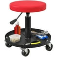 thumbnail image 1 of HOMCOM Rolling Mechanic Stool, 300 LBS Capacity Garage Stool, Red, 1 of 10
