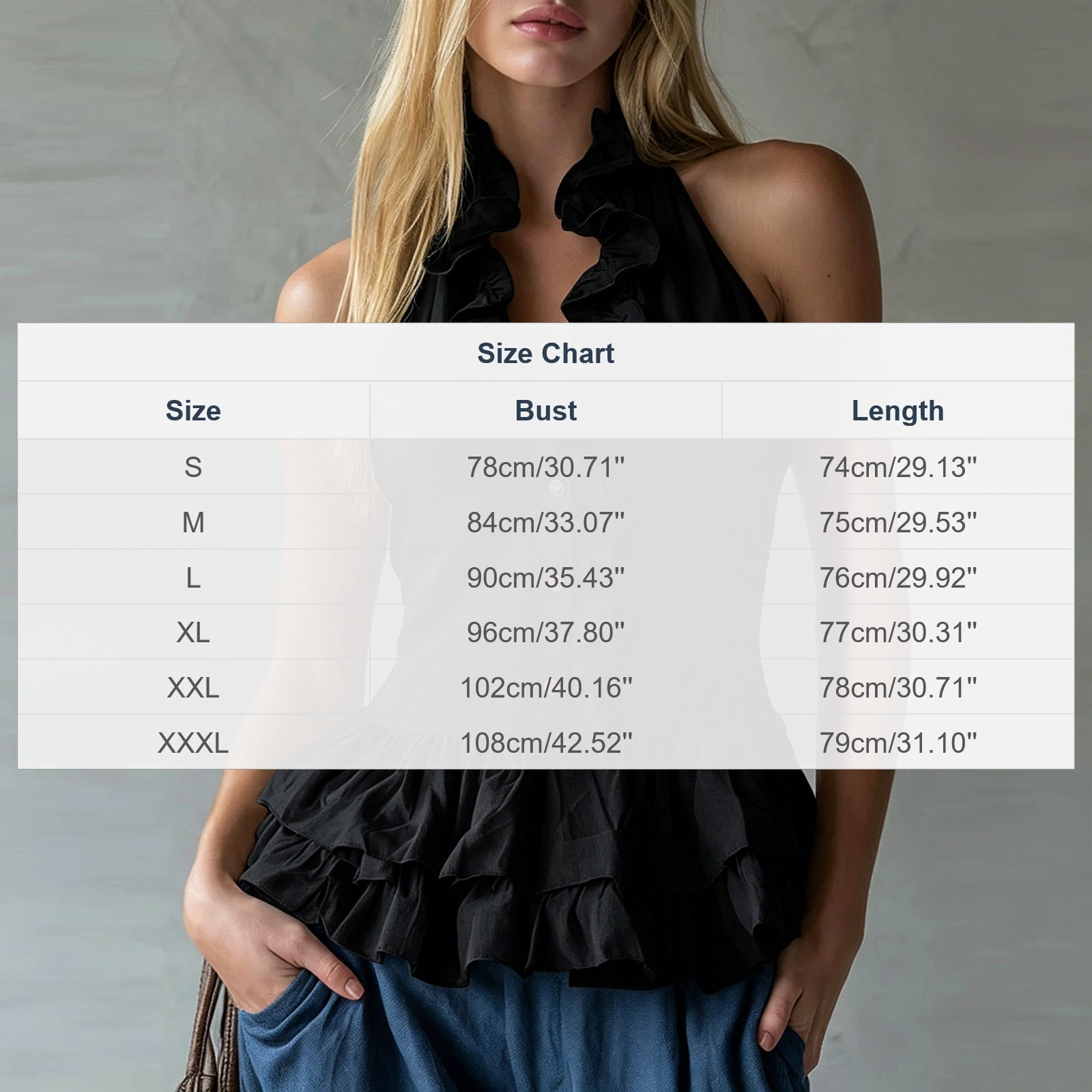 SuTry Womens Halter Neck Sleeveless Ruffle Blouse Tiered Peplum 