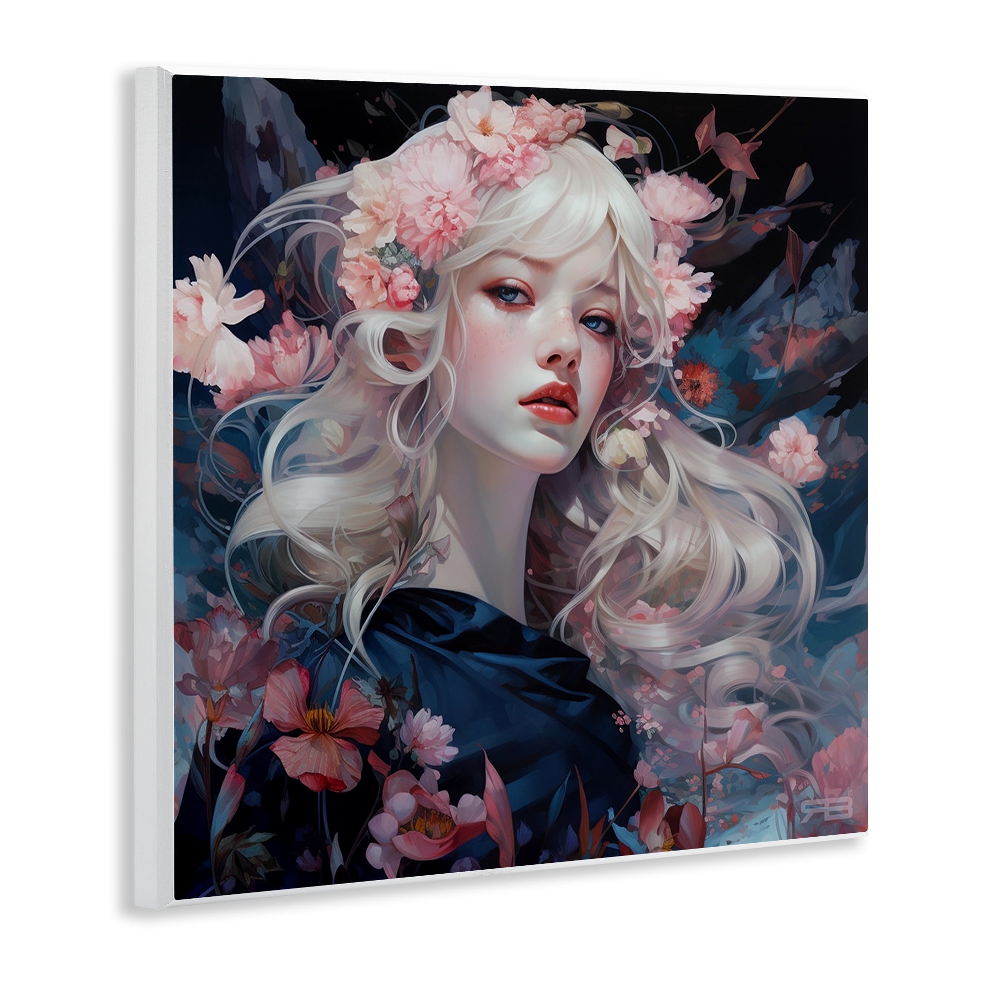 Stupell Industries Delicate Florals Portrait People Painting Unframed Art Print Wall Art, 12 x 12