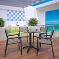 thumbnail image 2 of Side Dining Chair and Table Set, Dark Brown Gray, Metal, Outdoor Patio Balcony Cafe Bistro Garden Hospitality Restaurant, Modern Contemporary HB32699, 2 of 7