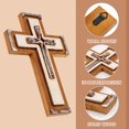 thumbnail image 3 of Cruz de madera de pino OKSQW con gancho, 27 x 18 x 2 cm, 3 of 7