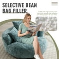 thumbnail image 4 of MOONMISS Chenille Upholstered Durable Comfort Lounger Bean Bag Lazy Sofa with Three Pillows-Teal, 4 of 7
