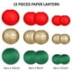thumbnail image 2 of Set de faroles decorativos de papel zilue verde/rojo/dorado, 15 unidades, 2 of 7