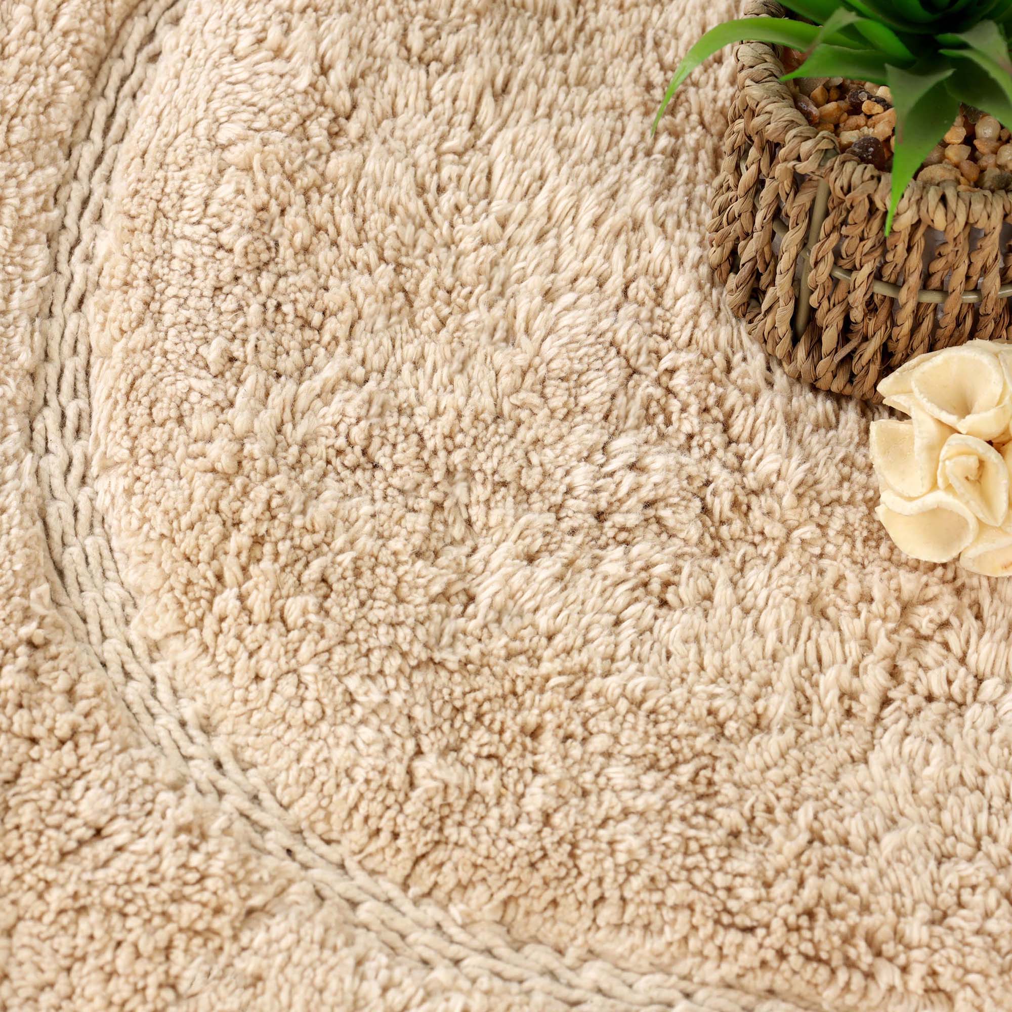 Superior Non-Slip Washable Bath Rug Set, 20" x 30", 24" x 36", Ivory