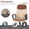 thumbnail image 4 of Vinsetto Massage Office Chair, Swivel Chair with 2-Point Vibration Lumbar, 4 of 10
