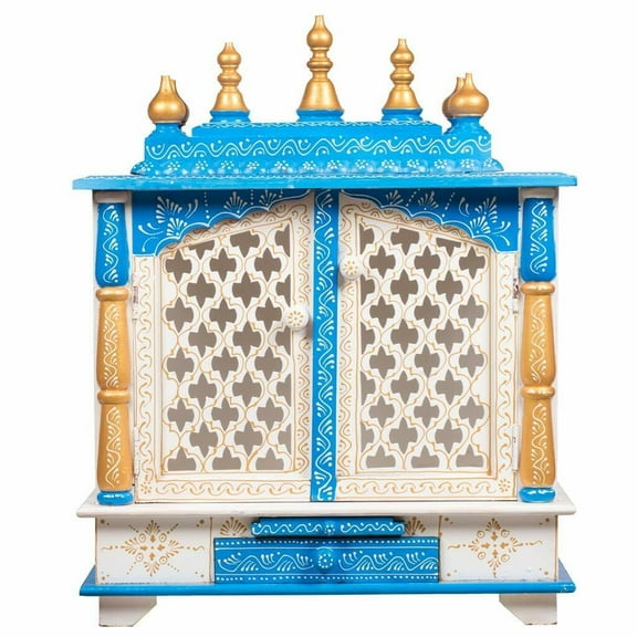 MDF Wooden Pooja Mandir Hnindu Worshipping Temple Replica For Home Wall mounted