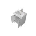 thumbnail image 3 of Vanity Art 24" Double Door Bathroom Vanity with Sink, Freestanding Storage Cabinet with Ceramic Top, and Removable Shelve, 3 of 8