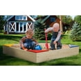 thumbnail image 2 of Outdoor Wooden Sand Box with Floor Cover and Waterproof Protection Cover, Square Sandpit for Kids, 2 of 6