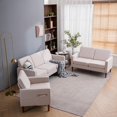 thumbnail image 3 of Ubesgoo 3 Piece Sectional Sofa Set, Fabric Living Room Set with ith Sofa, Loveseat, and Accent Chair Creamy White, 3 of 11