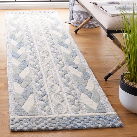Safavieh Metro Melody Geometric Runner Rug, Blue/Ivory, 2'3" x 9'