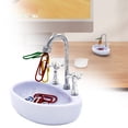 thumbnail image 2 of Magnetic Paper Clip Holder, Ceative Washbasin Paper Clips Holder with 12 Paperclips, Paperclip Holders for Desk, Paper Clip Dispenser, Dollhouse Bathroom Furniture Silver, 2 of 9