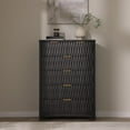 thumbnail image 2 of Aunfebrco 6 Drawers Dresser, 43.7" Tall Drawers, Extra-Thick Tabletop & Frame, Modern Chest of Wood Drawer Organizer, Fluted Dresser for Bedroom, Living Room, Hallway, Entryway, Black, 2 of 8