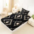 thumbnail image 2 of Manfei Halloween Bat Pattern Twin Fitted Sheet,Vintage Witch Print Halloween Bedding,2pcs,1 Fitted Sheet and 1 Pillowcase, 2 of 6