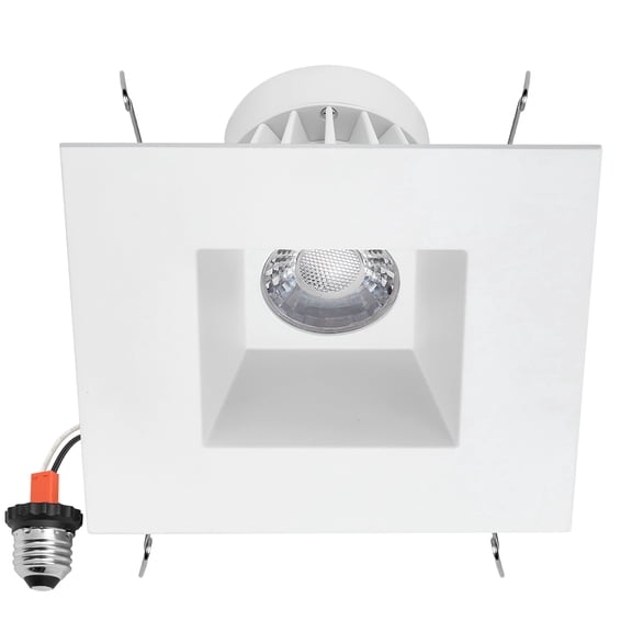 Maxxima 5 in. & 6 in. Retrofit Square Recessed Anti-Glare LED Downlight, White Trim, 1300 Lumens, 5 CCT 2700K-5000K