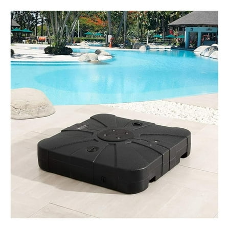 Patio Umbrella Base 231lb, Outdoor Cantilever Offset Umbrella Stand, Water/Sand Filled, Square Base for Deck, Beach, Black
