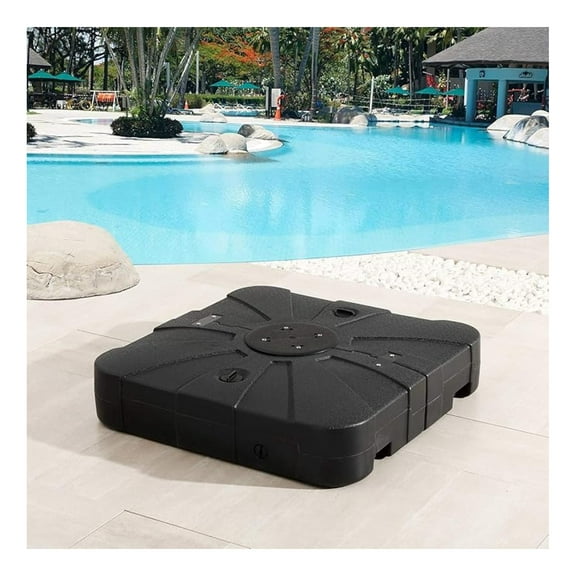 Patio Umbrella Base 231lb, Outdoor Cantilever Offset Umbrella Stand, Water/Sand Filled, Square Base for Deck, Beach, Black