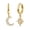 Gold, variant on Star Moon Dangle Hoop Earrings for Women, Hypoallergenic Huggie Tiny Drop Silver Earrings Jewelry Gift