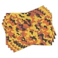 thumbnail image 1 of Ambesonne Retro Place Mats Set of 4, Lively Colorful Camo Art, Standard Size, Yellow Orange Dried Rose, 1 of 6