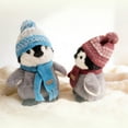 thumbnail image 6 of 11.81" Winter Penguin Plush Toy with Knit Hat Scarf, Soft Stuffed Penguin Plush Penguin Stuffed Animal for Home Decor Office Birthday Gift for Family Friends Lover,Red, 6 of 7
