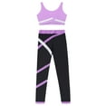 thumbnail image 3 of Rswnyirn Kids Girls 2 Piece Dance Outfits Sports Bra Tank Vest with Skating Athletic Leggings Light Purple 16, 3 of 5