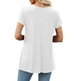 thumbnail image 3 of Women'S Clothing, Women'S Tops, Trendy Women's Slim Fit V Neck Casual Top Short Sleeve Blouse Stylish Tee for Everyday Wear, 3 of 8