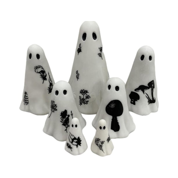 7 mini resina mini joyas de fantasmas decoración de fiestas familiares de Halloween