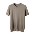 thumbnail image 4 of Landzoo T Shirt For Women Solid Color Short Sleeve Crew Neck Shirt Summer Cozy Soft Women Tees Size S Khaki, 4 of 4