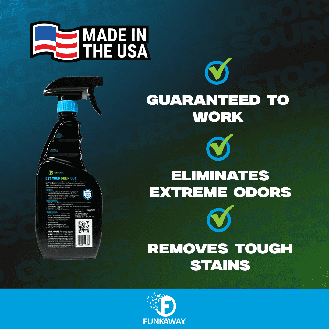 FunkAway Laundry Odor Eliminator & Stain Remover, Pretreat, Pre-Wash Deodorizer Spray for Sweat, Smoke & Pet Smells, 22 FL oz