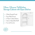 thumbnail image 7 of RiverRidge Kitchen Buffet Sideboard Storage Cabinet with Drawer and Shelves - White, 7 of 7