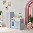 thumbnail image 2 of Teamson Kids Little Chef Chester Wooden Play Kitchen Set with Separate Fridge, Oven & 12 Food Accessories, Blue, 2 of 9