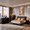 black&gray-A, variant on Five-Piece Bedroom Furniture Set: Full size bed frame with headboard, two nightstands, six-drawer dresser, and wooden 5-drawer storage cabinet - Beige & White