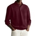 thumbnail image 2 of BiZtdJrK Limited Time Sales of The Day Polos Shirts for Men Long Sleeve Tennis Golf T-Shirts Casual Button V Neck Pullover Blouse Loose Fit Athletic Tops Wine M, 2 of 7