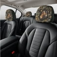 thumbnail image 6 of Renewold Horse Camo Hunting Forest Car Seat Covers Set for Women Men, with Soft Fabric Headrest Covers Keychain Coasters Gear Shift Knob Cover Handbrake Cover Universal Fit for SUV Truck Vans Sedans, 6 of 7
