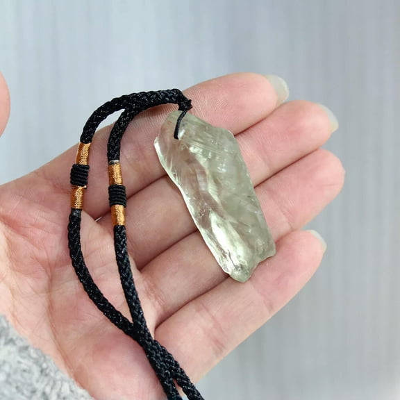 K-KED Natural Green Creastly Flourite Stone Quartz Crystal Energy Pendant Healing Rock