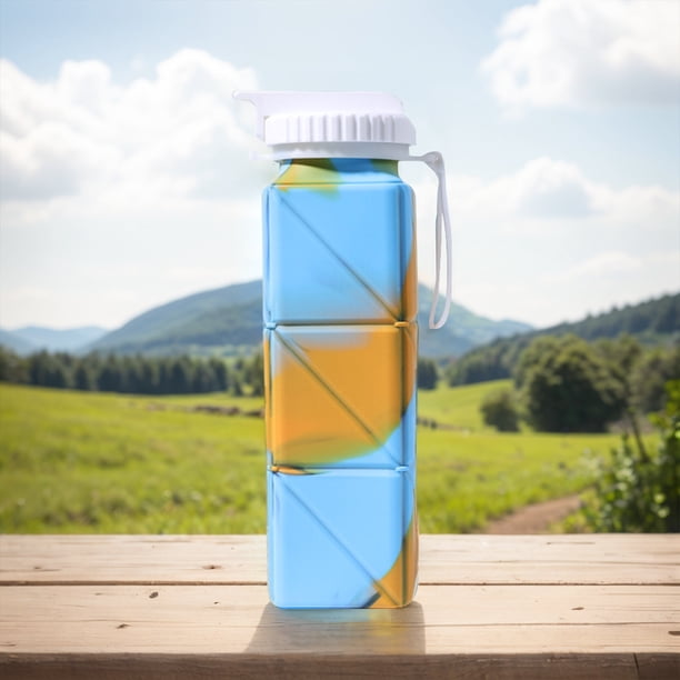 Taza portátil para beber de silicona a prueba de fugas reutilizable para viajes al aire libre 620ml 2 uds.