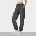 thumbnail image 4 of vigerkar Womens Cargo Sweatpants Oversized Joggers Baggy Athletic Pants with Pockets (Dark Gray, M), 4 of 7